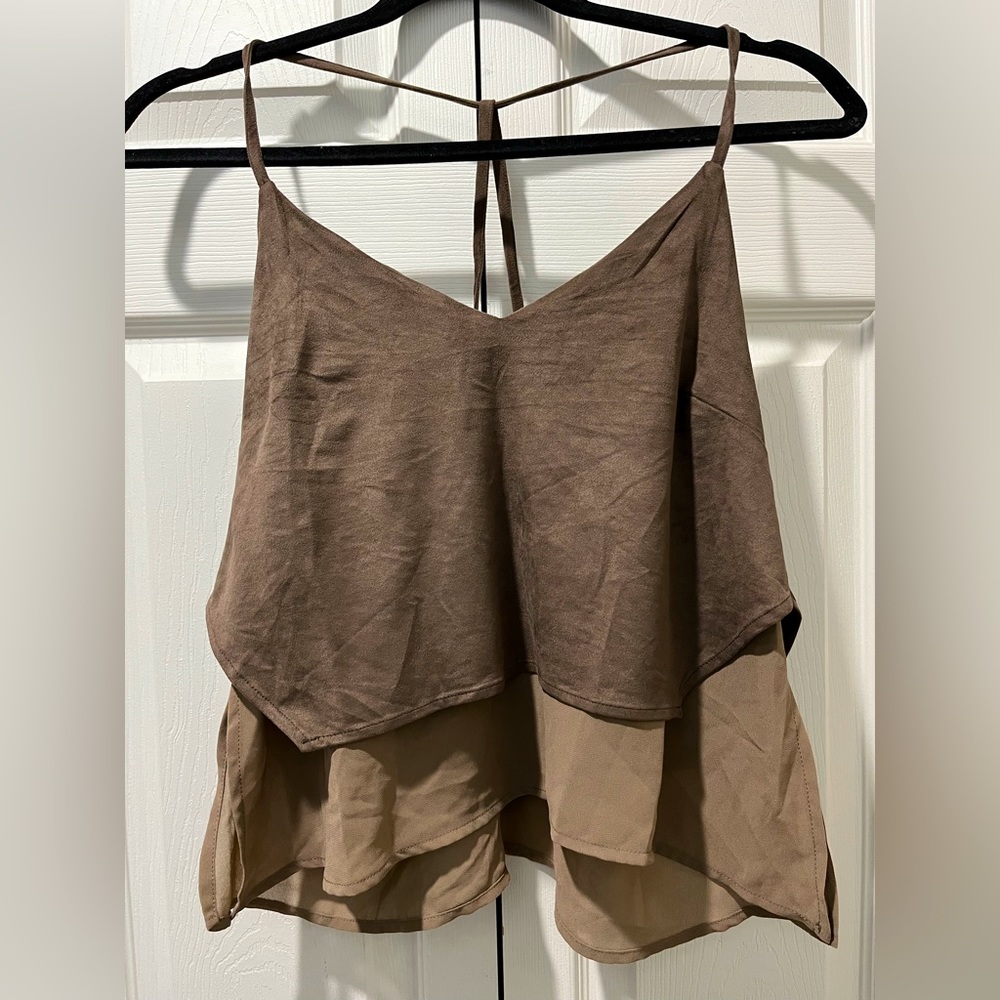 Windsor Olive Suede Halter Top